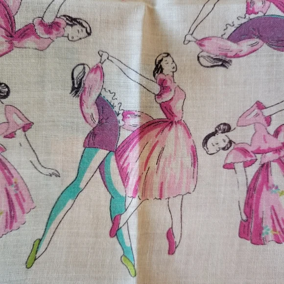 Ballerina Hankie ~ Handkerchief ~ Vintage ~ MCM ~ Pretty! - Picture 6 of 16